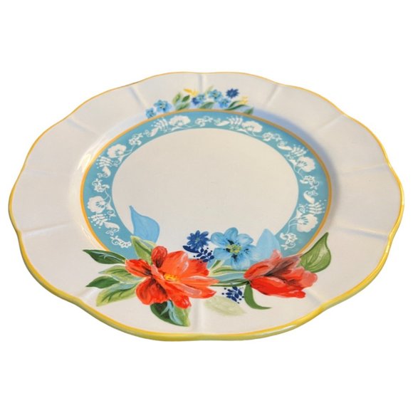 2020 The Pioneer Woman Spring Bouquet Round Floral Platter Plate Candle Holder - Picture 2 of 9